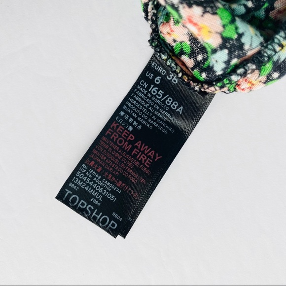 TOP SHOP- Floral long sleeve button down blouse size 6 - Picture 5 of 5